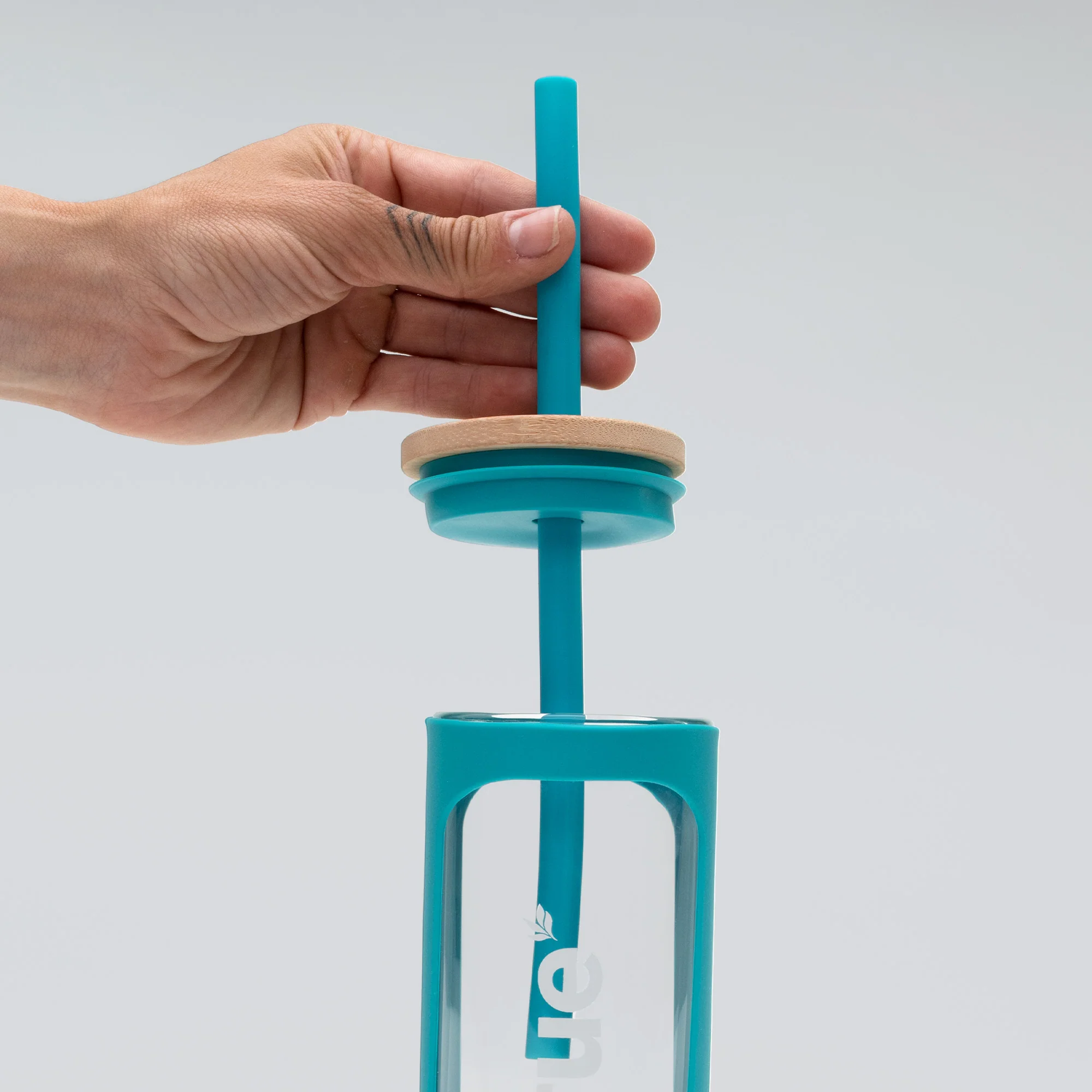 Glass Tumbler 550ML - Teal - Image 3