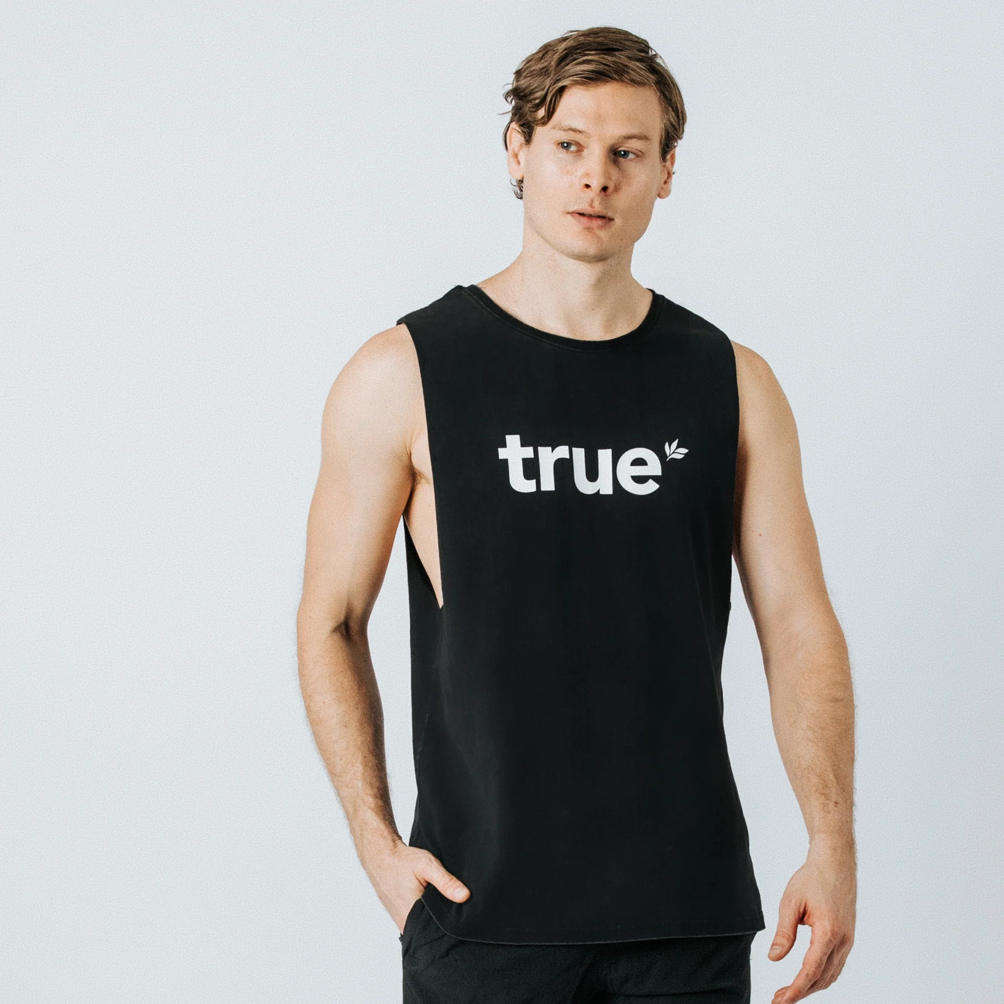 Mens Signature Large Logo Tank - Black [Colour: Black] - Image 5